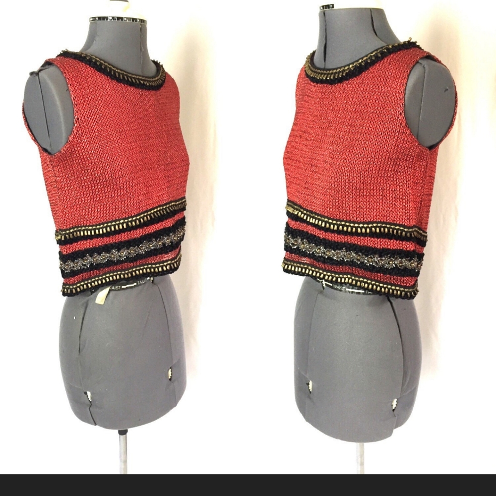 Antique 1920's metal yarn top.